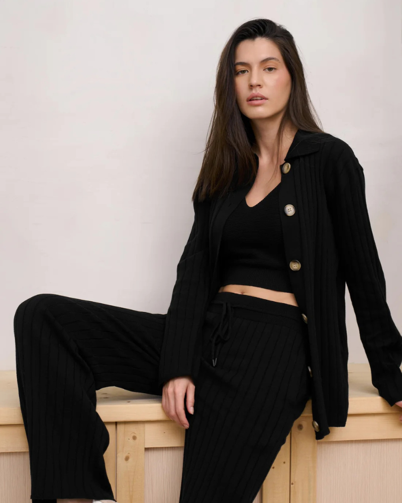 SOL - Wide - Ribbed Long Pants