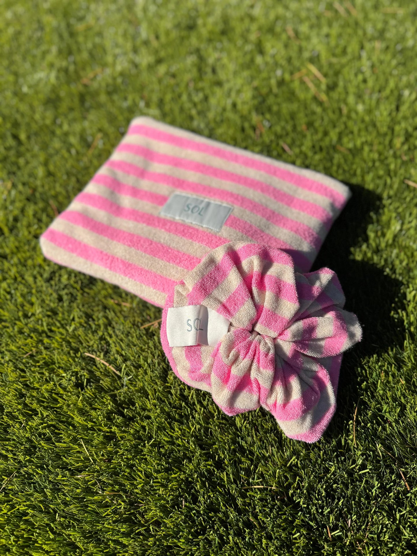 SOL - *STRIPED* Terry Zipper Pouch