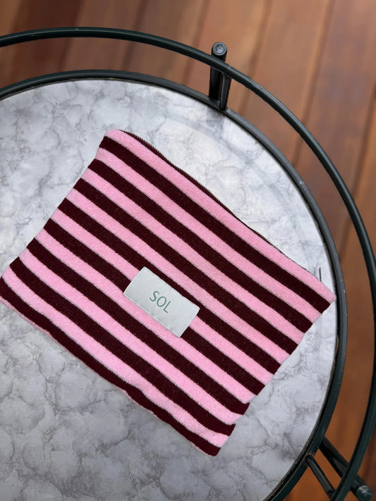 SOL - *STRIPED* Terry Zipper Pouch